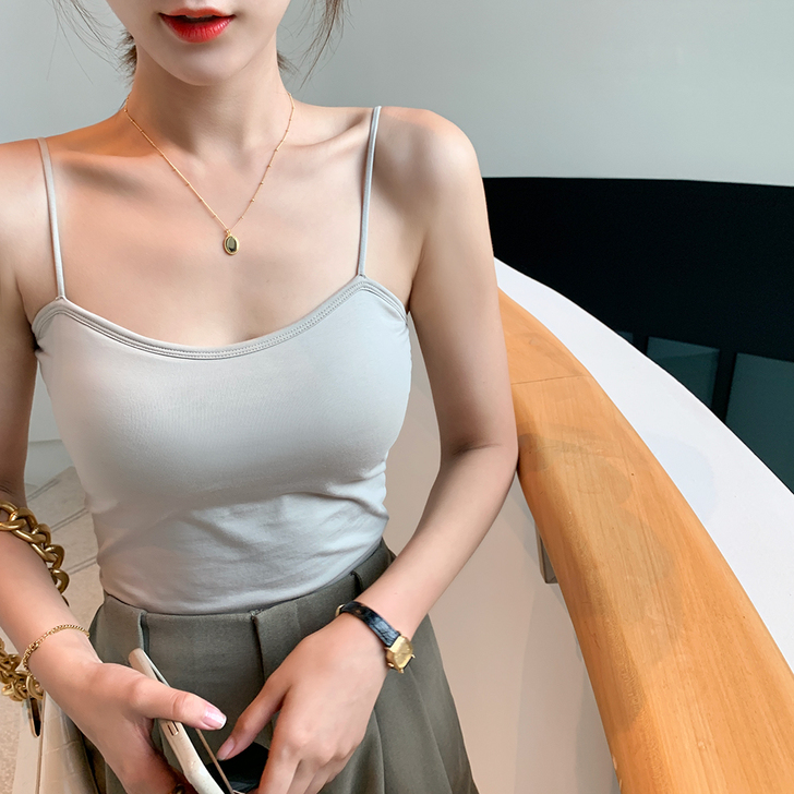 MC网红u型美背小吊带修身背心女夏 内搭打...