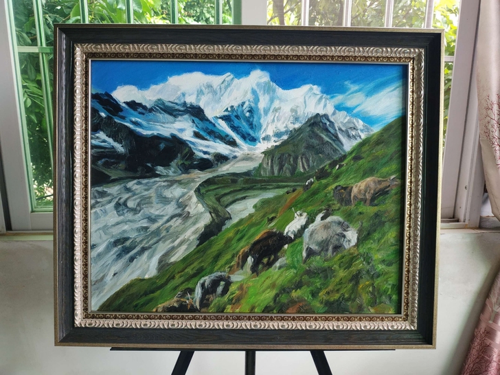 纯手绘油画，40X50cm，专业亚麻油画布...