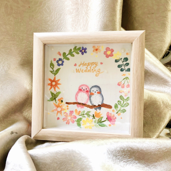 卖画啦～手绘油画棒作品，新婚油画棒装饰画#...
