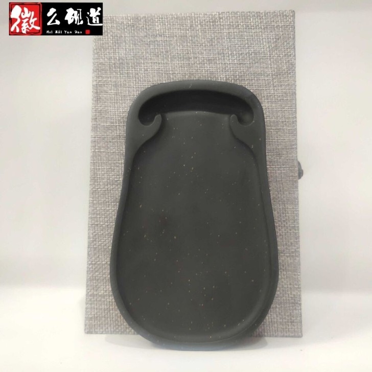 中国歙砚孤品老坑金星砚素砚素池原石老坑籽料...