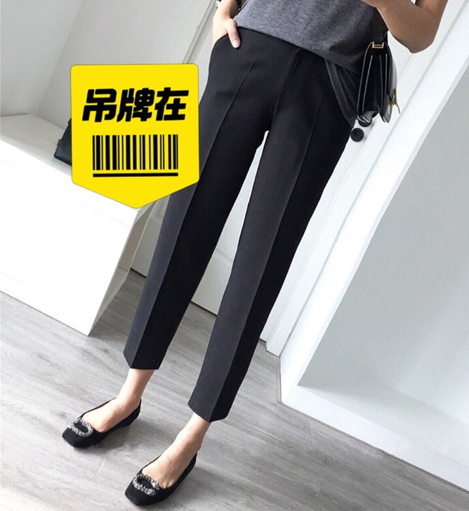 全新西装裤女夏季百搭休闲小脚八分烟管裤高腰...