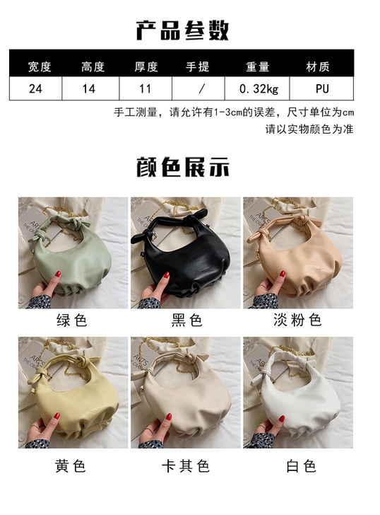 新款热卖产品法国小众设计手提饺子包包女20...