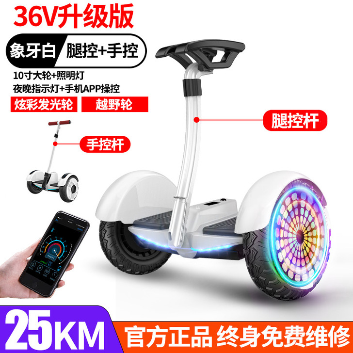 左拉带扶杆电动自平衡车双轮成年学生10寸儿...