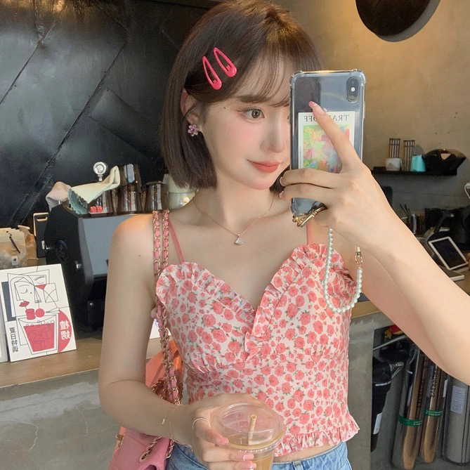 2021新款修身女吊带夏季性感美背外穿露脐...