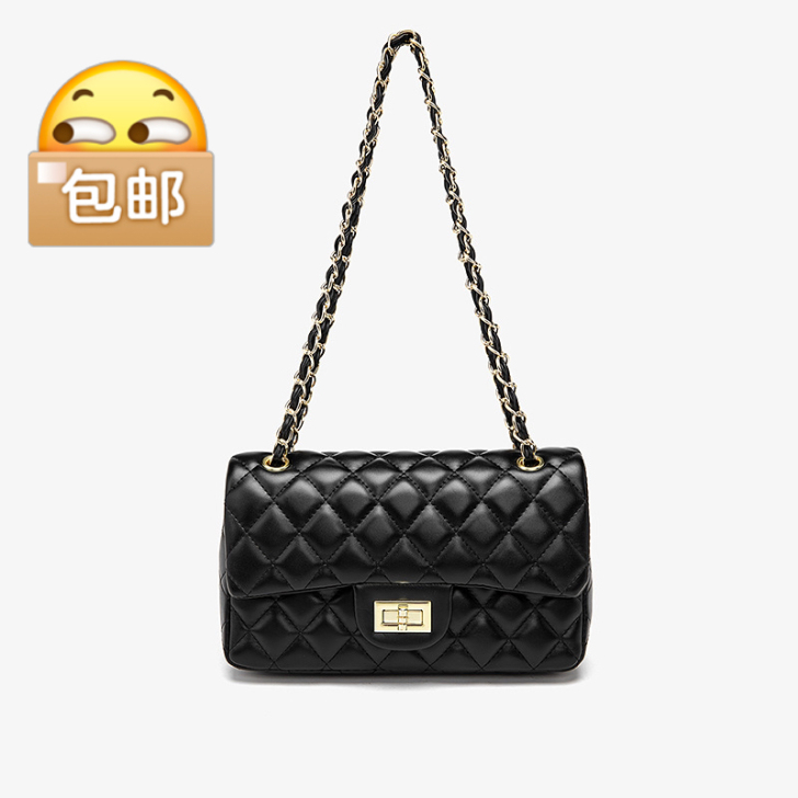 包包女2021新款时尚小香风菱格链条包单肩...