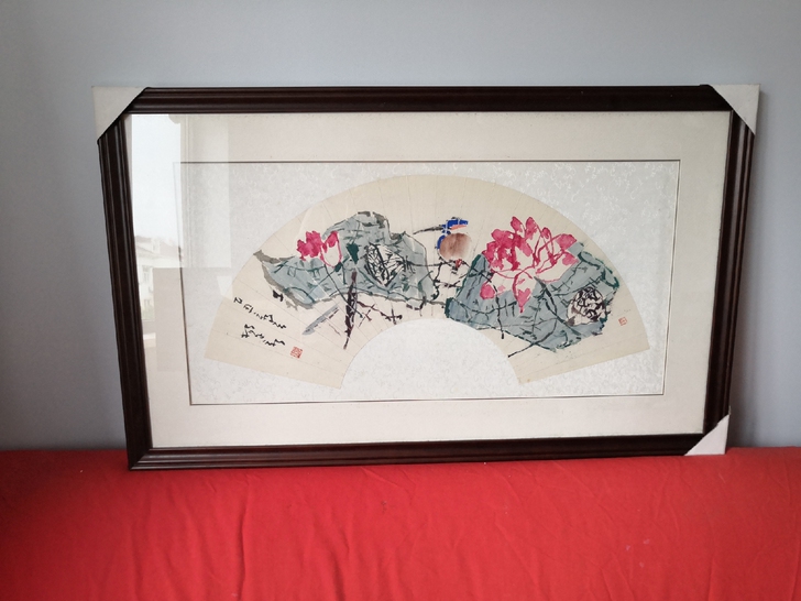 国画装饰画，花鸟图，长102厘米，宽63厘...