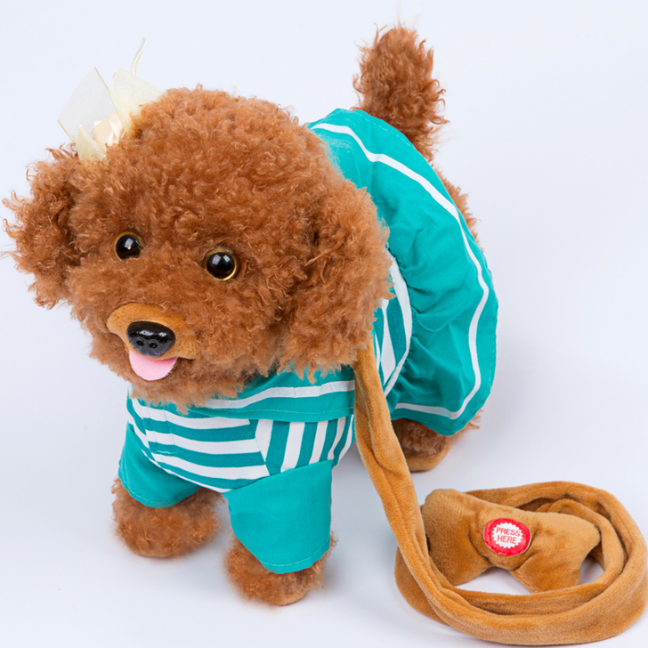 儿童电动毛绒玩具狗狗会唱歌会叫电子机器狗男...