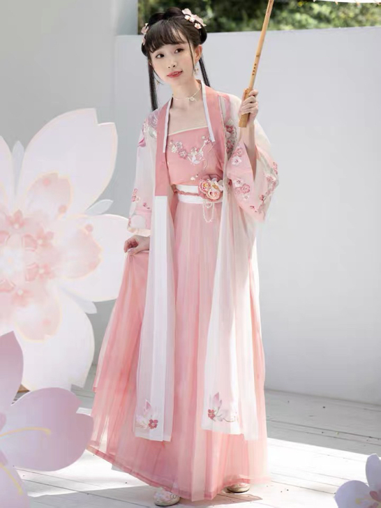 十三余小豆蔻儿[樱扇语]绣花对襟衫吊带渐变...