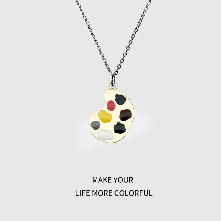 DPLANET 颜料盘项链时尚男女学生创意...