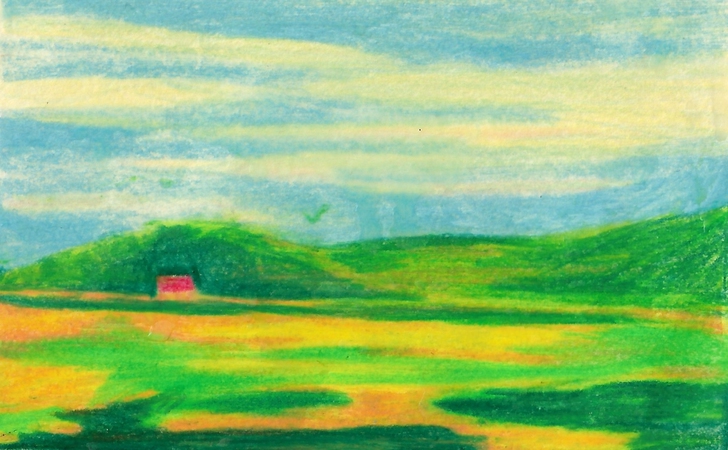 彩铅手绘画，装饰画，已装裱。