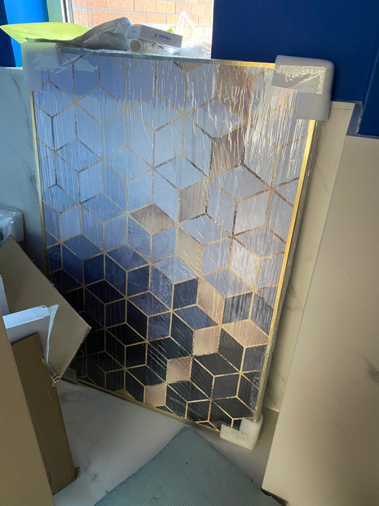 轻奢客厅抽象油画，尺寸上面写到了，我家买完...