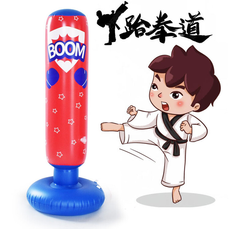儿童拳击沙袋不倒翁充气玩具小孩家用跆拳道锻...