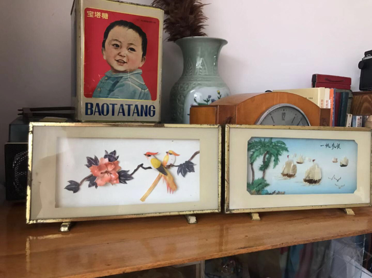 老式贝雕画老式贝壳画七八十年代起贝壳画老式...