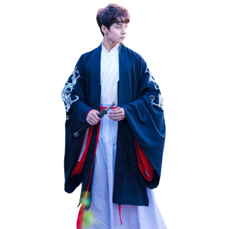 汉古乐府传统男装汉服日常大袖袍春秋大氅非古...