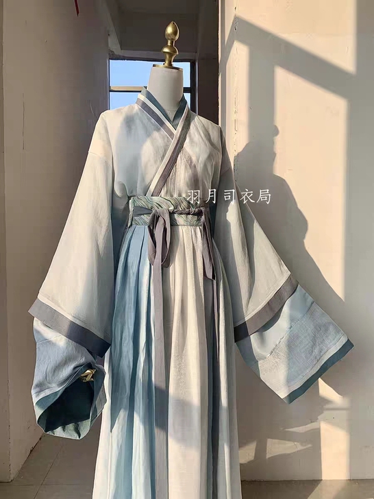 羽月司衣局【高山流水】原创晋襦6米摆破裙男...
