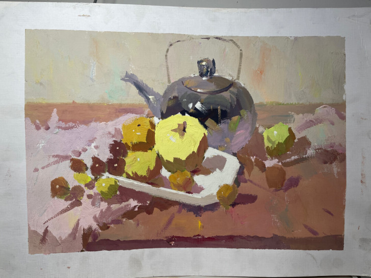 色彩,高考色彩作品,4开水粉画色稿,无签名...