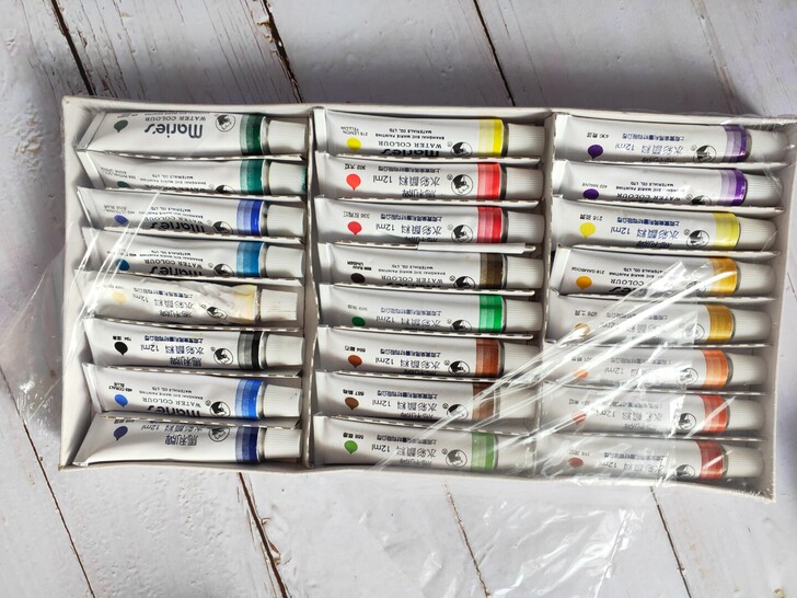 水彩颜料管状24色初学者艺术家画画套装工具...