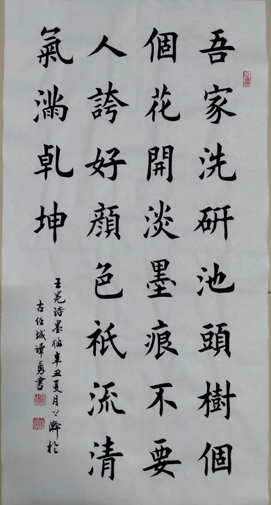 谭勇楷书书法作品，墨梅诗，尺寸46*88，...