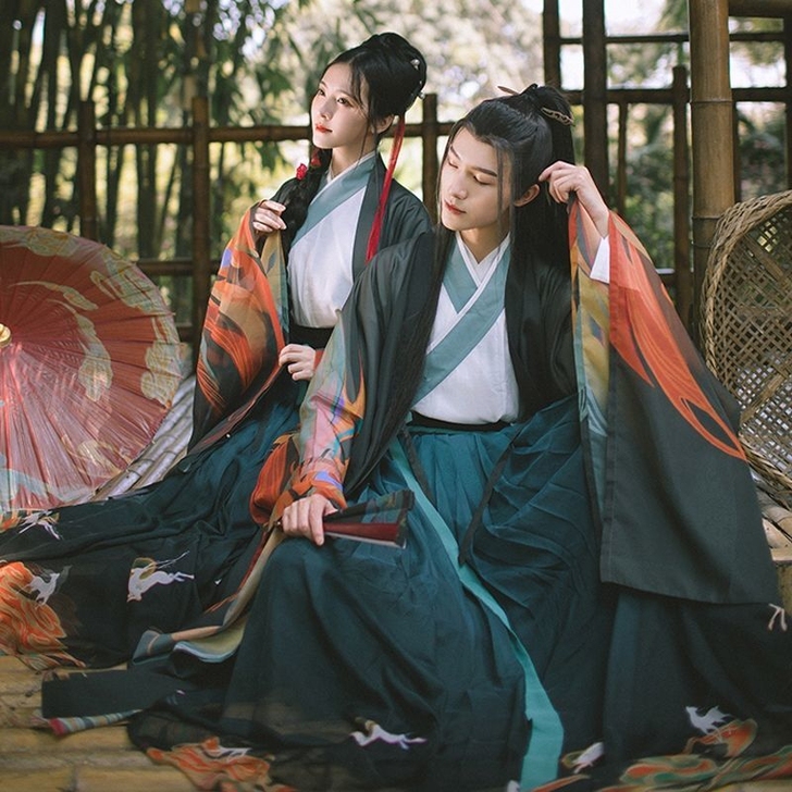白菜价原创汉服男女同款情侣汉服套装魏晋风广...