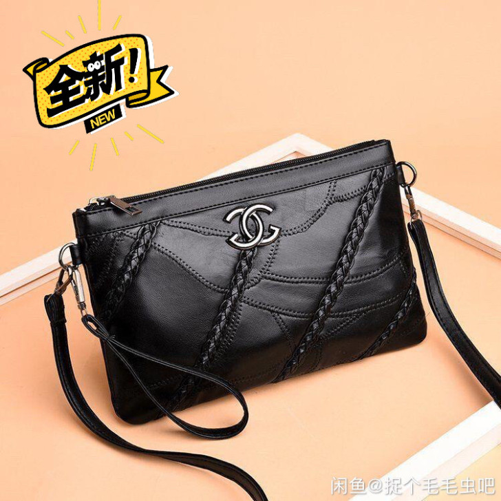 真羊皮质感妈妈包2021新款女包手拿包百搭...