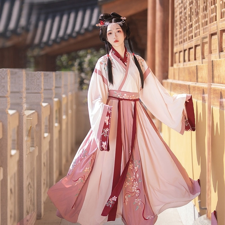 夕瑶赋春樱赠汉服粉色