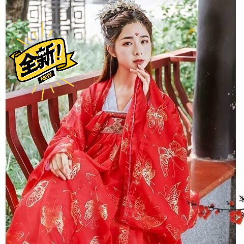 新款汉服女正品学生中国风对襟齐胸襦裙小个子...