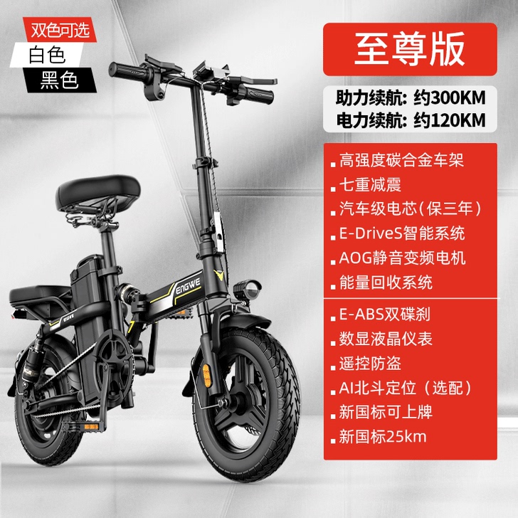 致跑王折叠电动自行车小型车超轻代驾电动车锂...