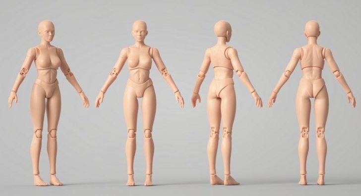 3D打印   GK白模   男女可动素体