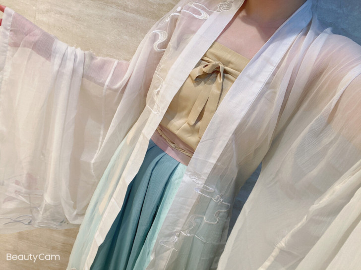 花朝记汉服烟波许大袖衫全新M码+池夏宋抹全...