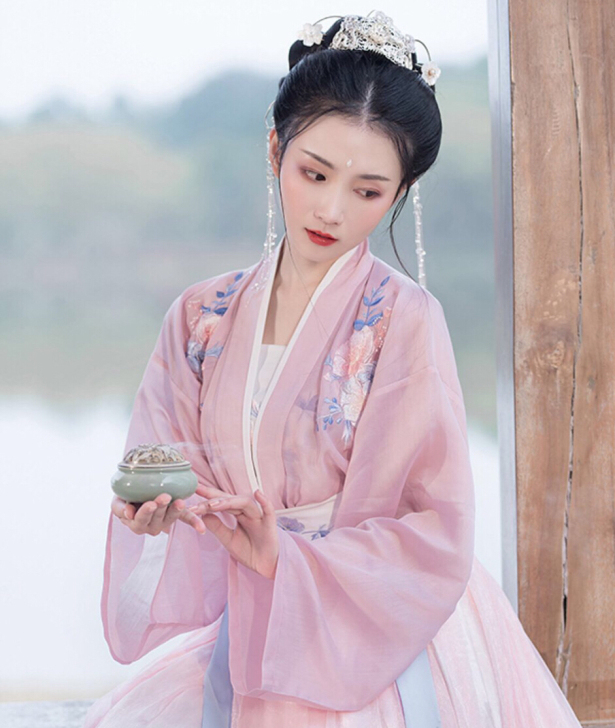 重回汉唐婉妆汉服对襟短褙子