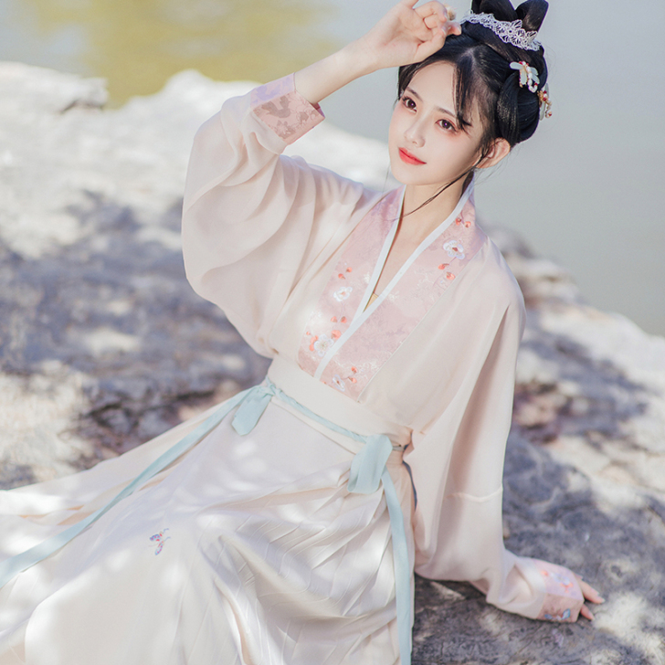 池夏仲夏夜之梦:袅袅 宋制长衫飞机袖短衫百...