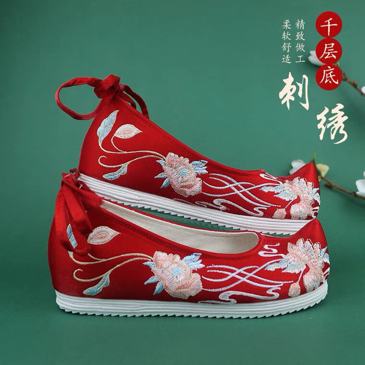 钦留皇宫【琼瑶】新款古风鞋子女内增高汉服鞋...