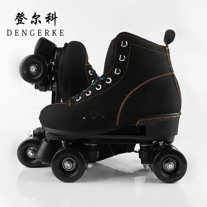 登尔科 成人双排溜冰鞋成年男女闪光轮滑鞋#...