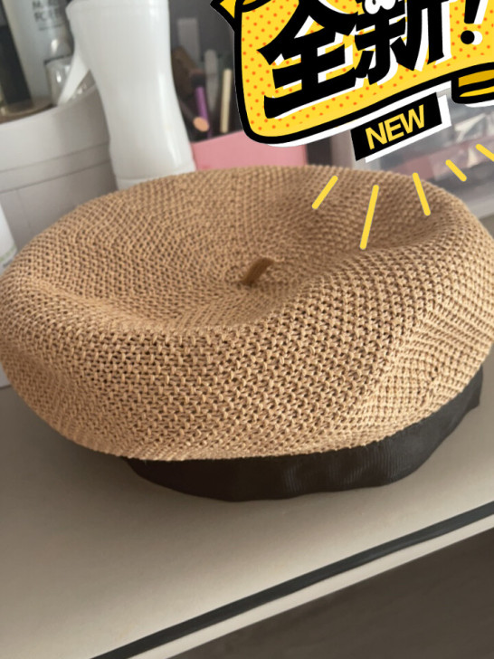 全新藤织贝雷帽    帽子买太多了