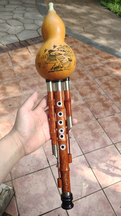 全新专业红木管降B调葫芦丝一支，乌木降b一...