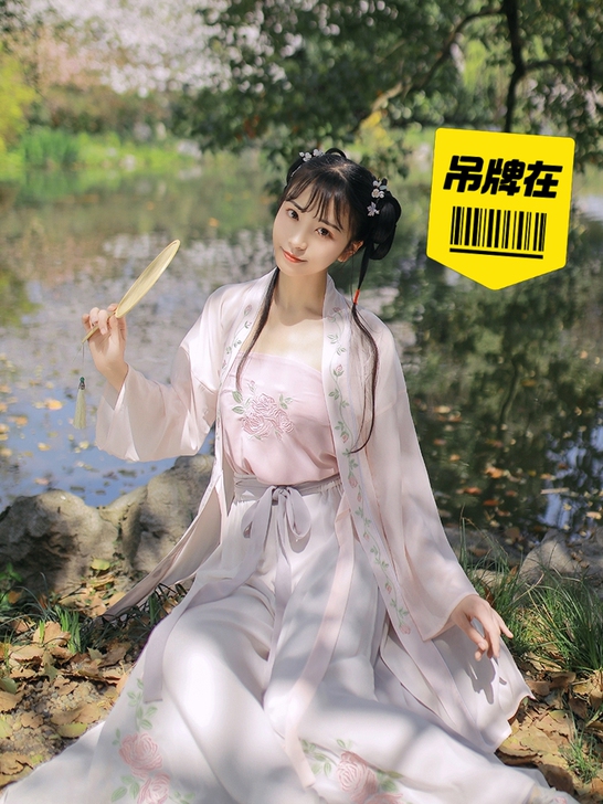 池夏 初见:蔷薇原创改良汉服宋制宋裤褙子春...