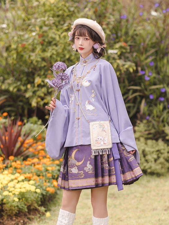 池夏 花与酒:兔兔星 明制立领对襟补服百迭...