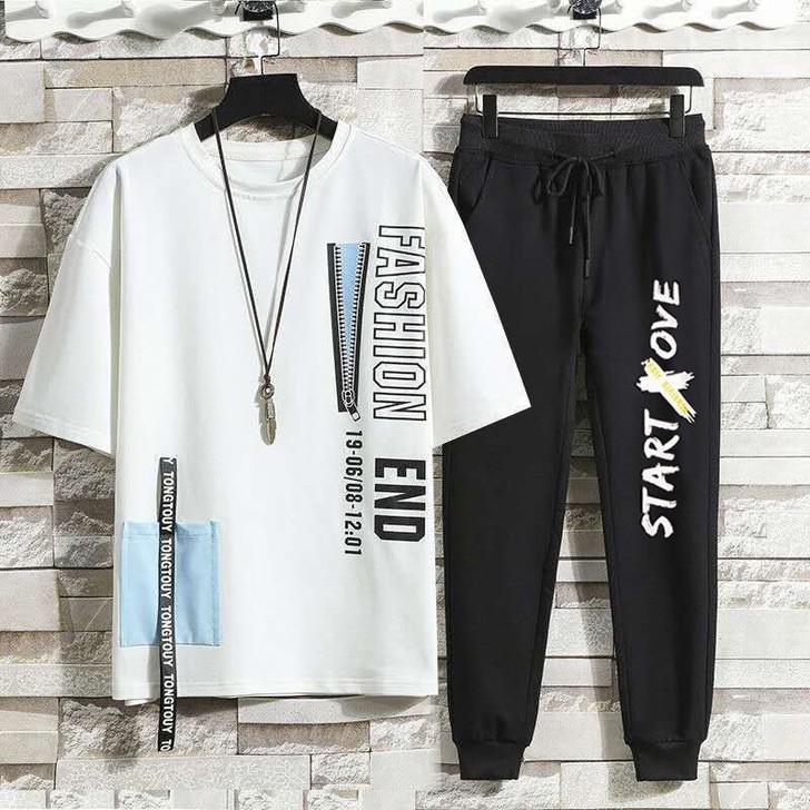 【清仓处理】夏季新款男士休闲运动套装潮流短...