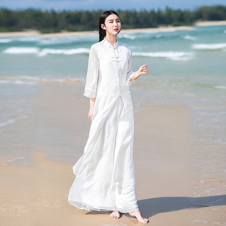中国风复古唐装套装两件套中式女装改良旗袍汉...