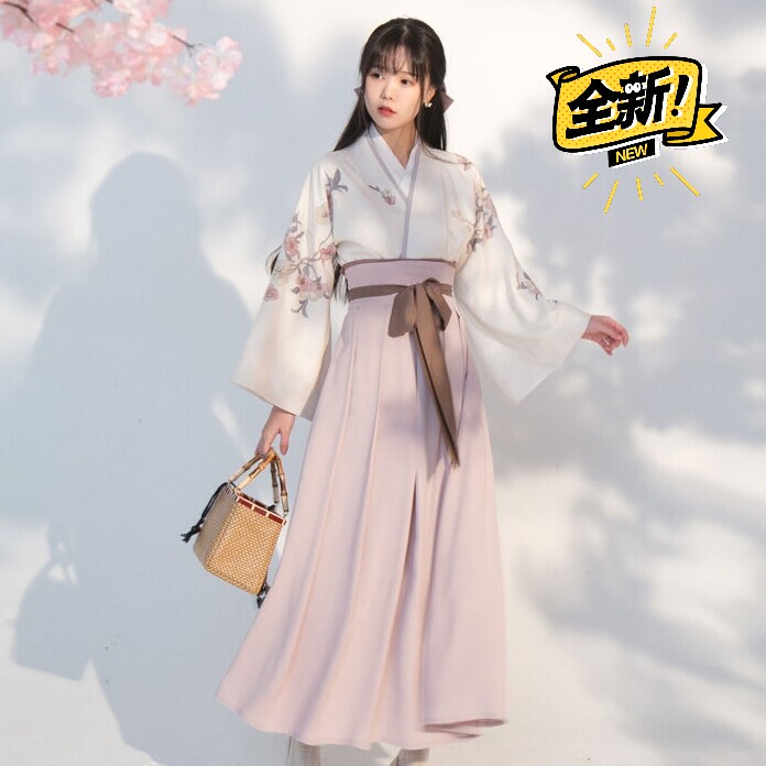 汉服女学生古装 日常班服套装改良交领齐腰裙...