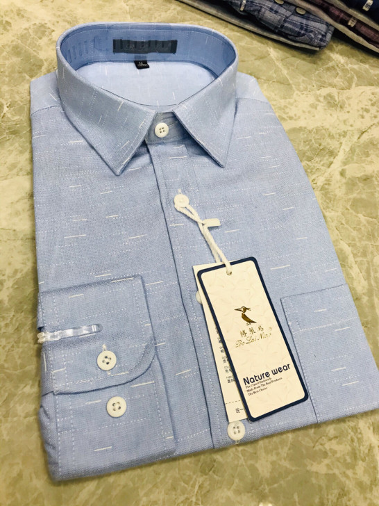 清一批纯棉男士长袖带花纹休闲衬衫   这批...