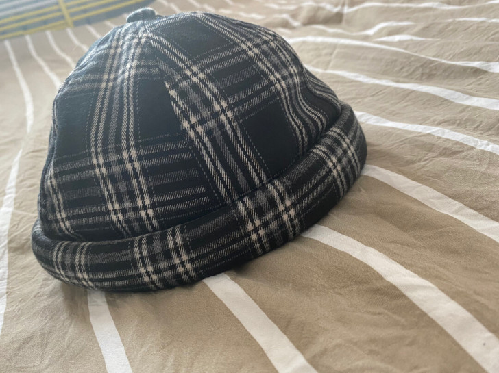 阿吉豆格纹瓜皮帽,57cm。