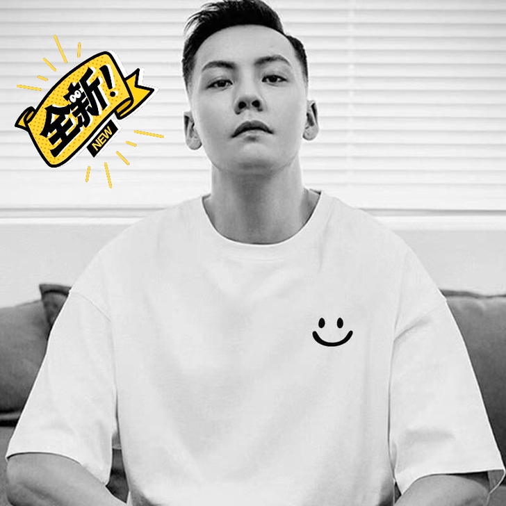 【吴彦祖同款】100%纯棉港风短袖t恤男宽...