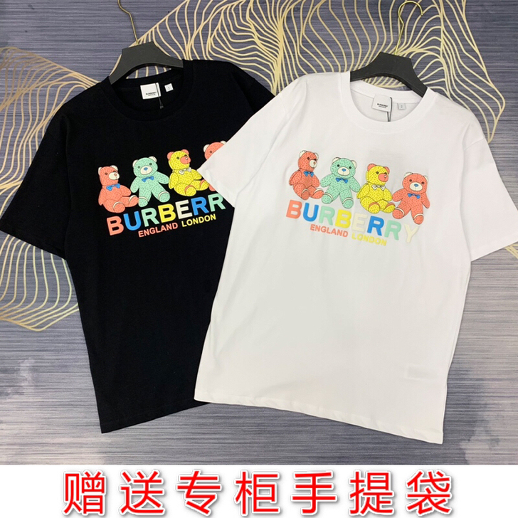 最高版本BBR短袖t恤女彩色发泡小熊Bur...