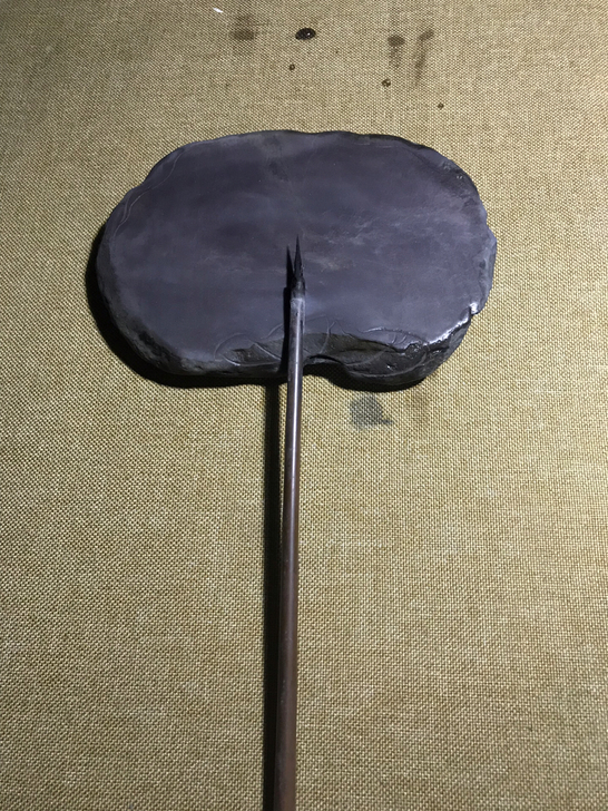 端砚 原石随形笔添