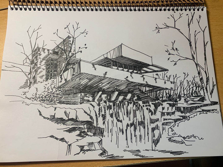 钢笔画速写代画照片