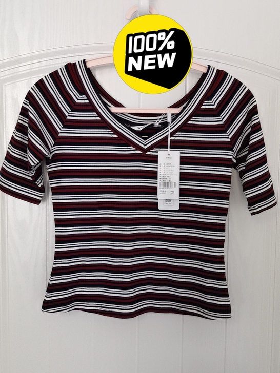 女士短袖落肩弹力运动T恤，胸围88-94C...