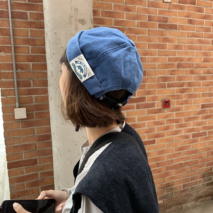 帽子男日系复古贴布瓜皮帽雅痞圆顶地主帽潮春...
