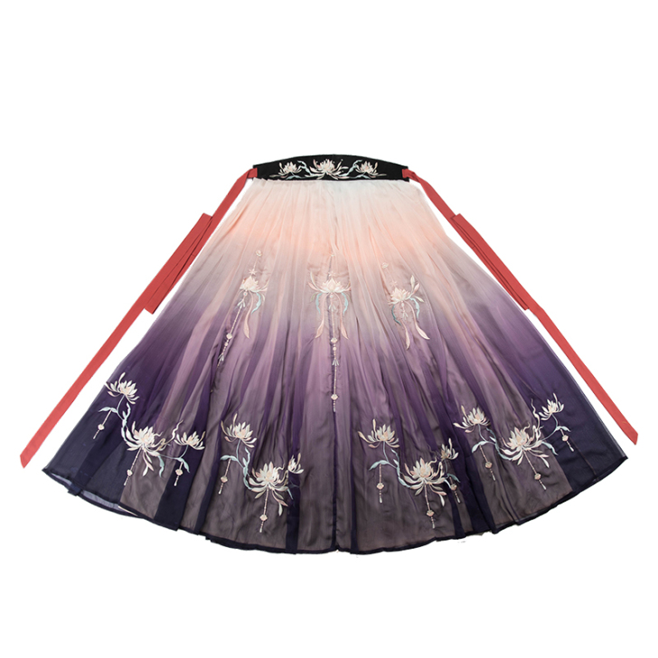 汉尚华莲夜芙蕖传统汉服女装重工刺绣齐胸襦裙...