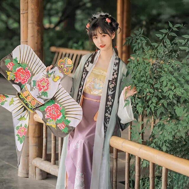 全新 汉尚华莲 仲夏梦 宋制暗纹对襟衫中长...